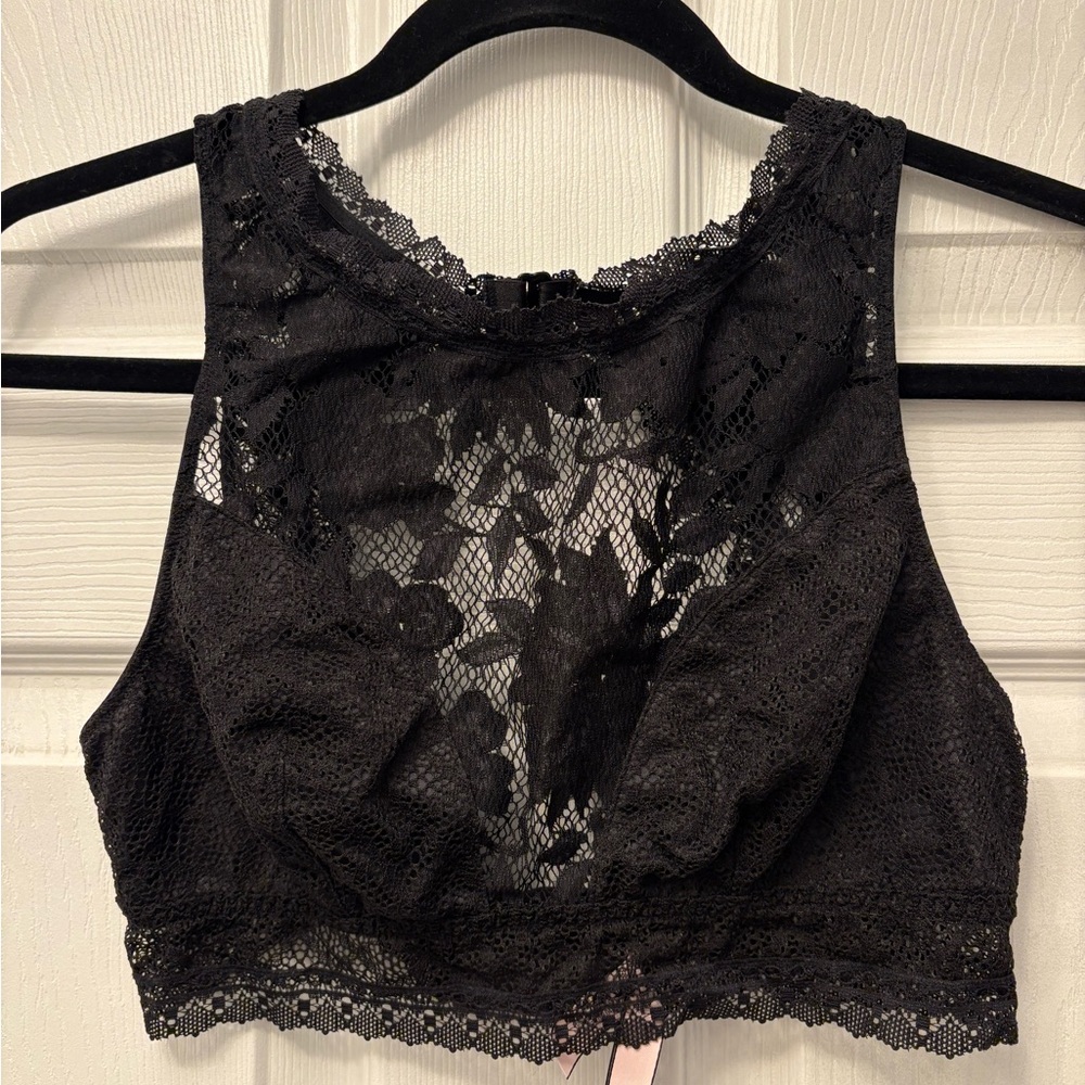 VICTORIA SECRET BLACK WIRELESS LACE BRALETTE